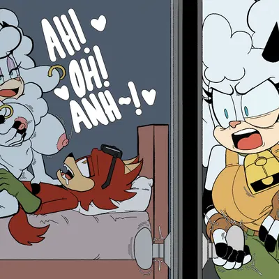 gadget the wolf, lanolin's mother (sonic), lanolin the sheep (sonic) (idw publishing, sega) created by 4chan anon