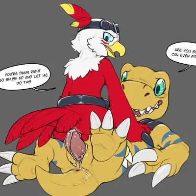 gale hawkmon (bandai namco, digimon) created by benji (artist)