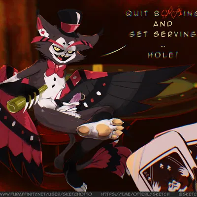 gamble, husk (hazbin hotel) (hazbin hotel, hellaverse) created by sketchotterly