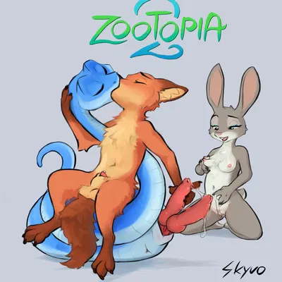 gary de'snake, judy hopps, nick wilde (disney, zootopia) created by skyvo