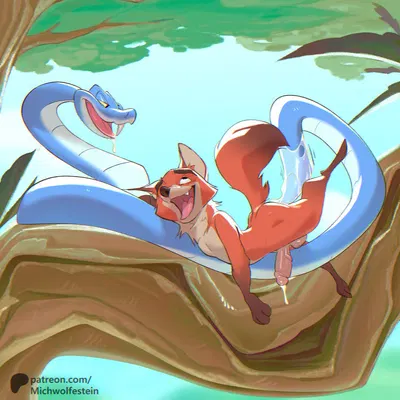 gary de'snake, nick wilde (disney, patreon) created by michwolfestein