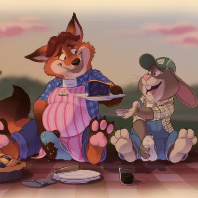 gideon grey, stu hopps (disney, zootopia) created by catsnbriefs