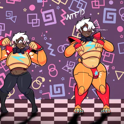 glamrock freddy (five nights at freddy's, five nights at freddy's: security breach) created by zipher0null