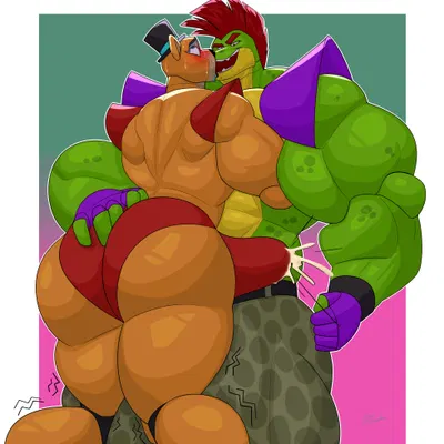 glamrock freddy, montgomery gator (five nights at freddy's, five nights at freddy's: security breach) created by somniumfox