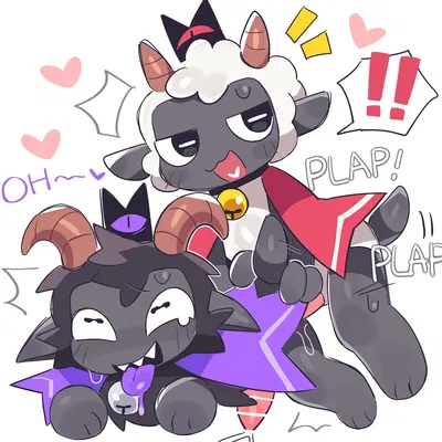 goat (cult of the lamb), lamb (cult of the lamb), purple crown (cult of the lamb) (cult of the lamb, massive monster (studio)) created by wan txt