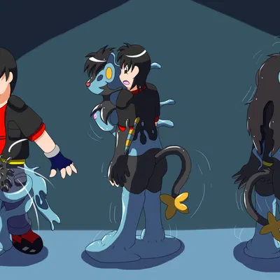 john (swack16), kirara (swack16) (nintendo, pokemon) created by wolferion