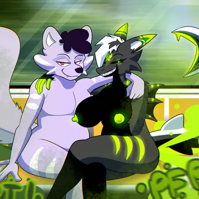 juniper (sharkskunk), stinkbomb (stinkbombskunk) created by sharkskunk