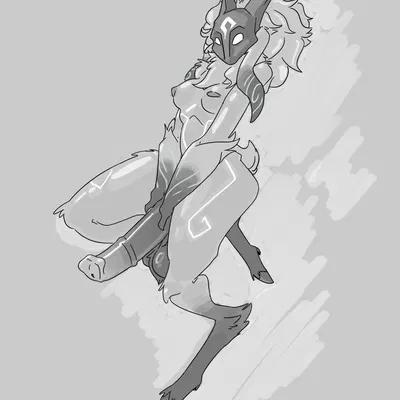 kindred (lol), lamb (lol) (league of legends, riot games) created by nastymug