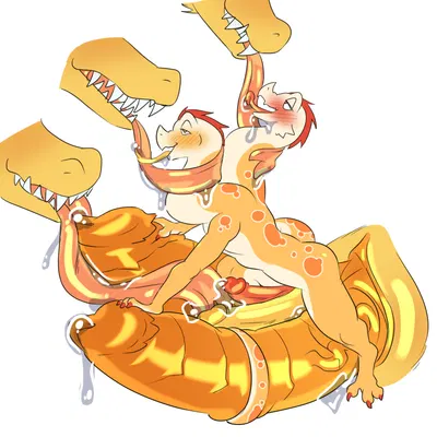 king ghidorah, tango and mango (tentabat) (european mythology, godzilla (series)) created by tentabat