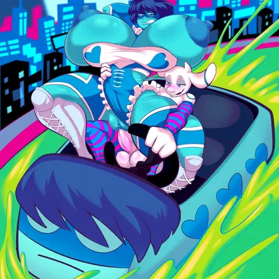 kris dreemurr, rainbow mika, sam (steamyfur) (capcom, deltarune) created by muzarello