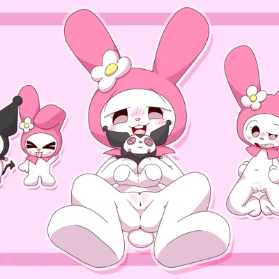kuromi, my melody (onegai my melody, sanrio) created by lucky luxio