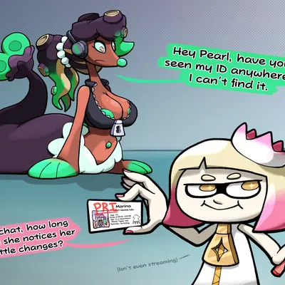 marina (splatoon), pearl (splatoon) (nintendo, pokemon) created by chabble