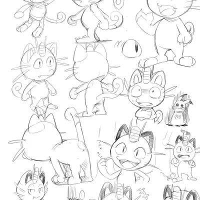 meowth (team rocket) (nintendo, pokemon) created by masshiro