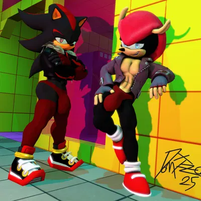 mighty the armadillo, shadow the hedgehog (sega, sonic the hedgehog (series)) created by domizoni