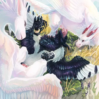 percy (peckishbeak), rajjia (admiral-sabree), xijja (admiral-sabree) (european mythology, mythology) created by twistedtabby