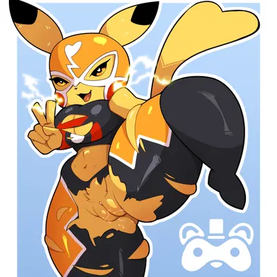 pikachu libre (nintendo, pokemon) created by mrmapache