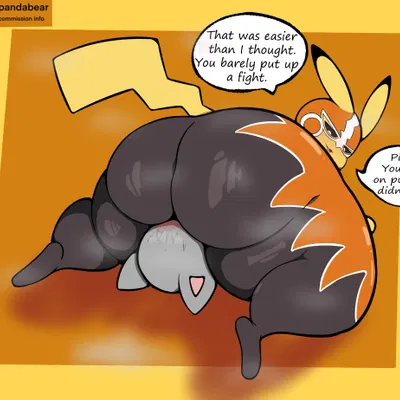 pikachu libre (nintendo, pokemon) created by softpandabear