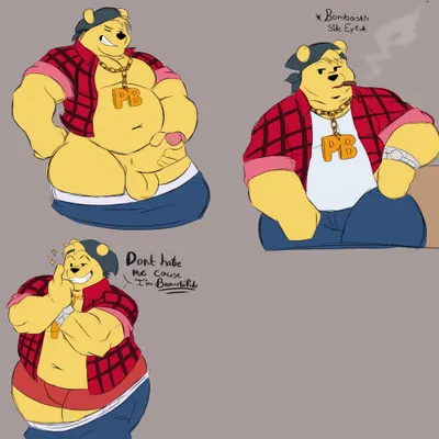 pooh bear, thug pooh bear (yifforroarts) (disney, winnie the pooh (franchise)) created by yifforroarts