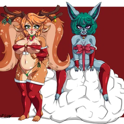 poppy (lol), snow fawn poppy (lol), vex (lol) (christmas, league of legends) created by captainshadow