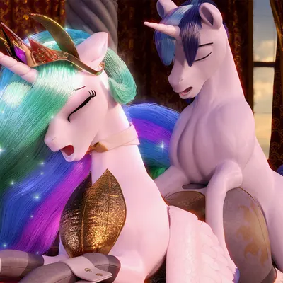 princess celestia (mlp), shining armor (mlp) (friendship is magic, hasbro) created by clopician
