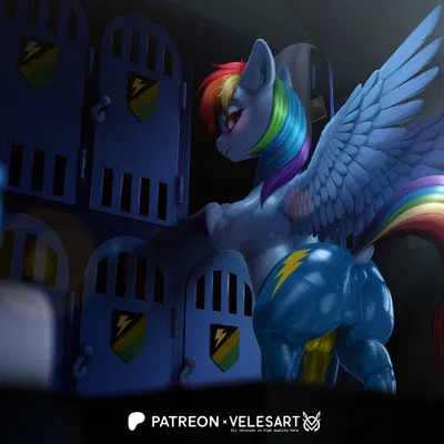 rainbow dash (mlp), wonderbolts (mlp) (friendship is magic, hasbro) created by velesart
