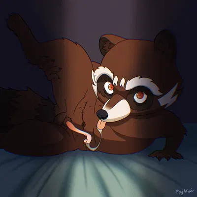 rocket raccoon (guardians of the galaxy, marvel) created by fajikiwi