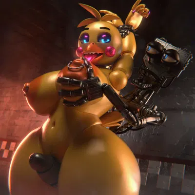 runaboo chica, toy chica (fnaf) (five nights at freddy's, five nights at freddy's 2) created by bellathefella69