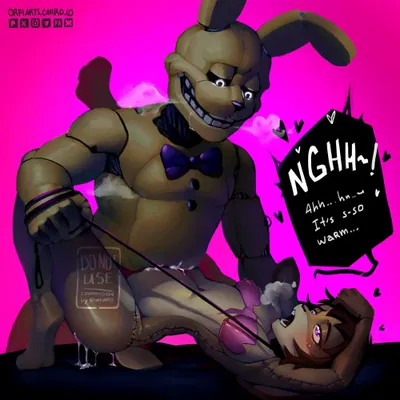 spring bonnie (fnaf), springtrap (fnaf) (five nights at freddy's, five nights at freddy's 3) created by orfisimping