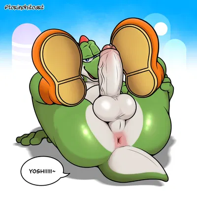 yoshi (character) (mario bros, mythology) created by torinohito