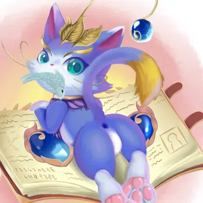 yuumi (lol) (league of legends, riot games) created by hsh91100