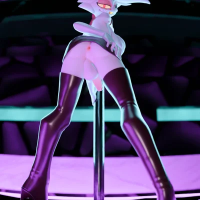 angel dust (hazbin hotel, hellaverse) created by leponsart