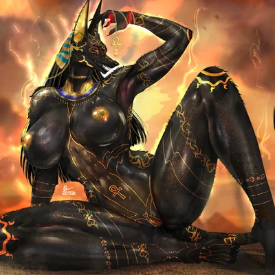 anubis (egyptian mythology, middle eastern mythology) created by netxart