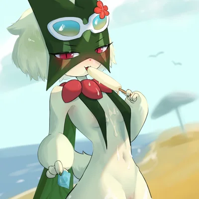beach style meowscarada (nintendo, pokemon) created by moccimew