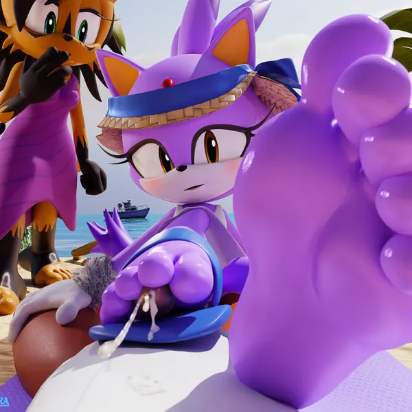 blaze the cat, nicole the lynx (archie comics, sega) created by nouvaera