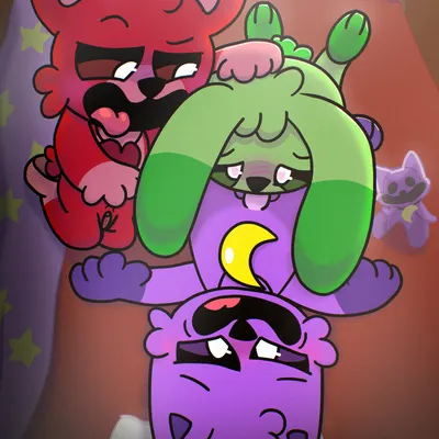 bobby bearhug, catnap (poppy playtime), hoppy hopscotch (mob entertainment, poppy playtime) created by tinky