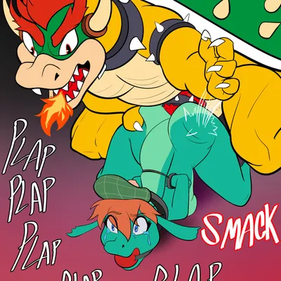 bowser, nessie (disney) (disney, mario bros) created by albinefox