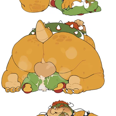 bowser, yoshi (character) (mario bros, nintendo) created by quanjiang