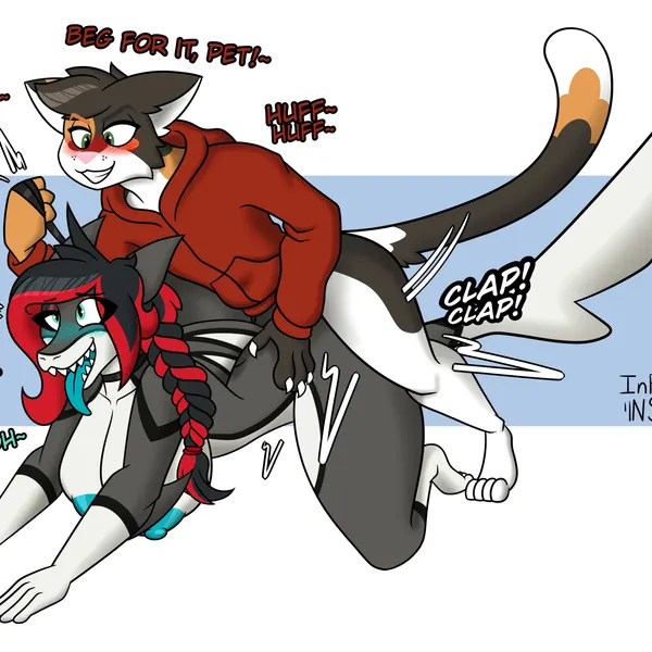 briggite shark, hunter (hhdrawer) created by infamous, pumpkinnaughty