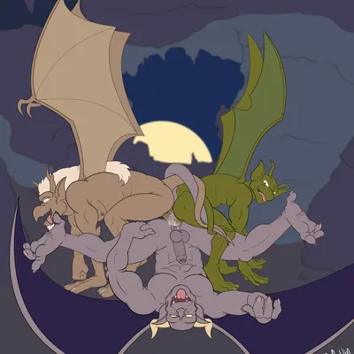 brooksbro (gargoyles), kermit (gargoyles), second (gargoyles) (disney, gargoyles) created by spiffygreen