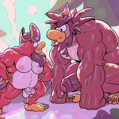 captain rockhopper, sam the sasquatch (club penguin, disney) created by vaniwall