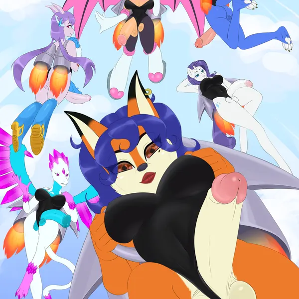 carmelita fox, flashwing, krystal (star fox) (activision, freedom planet) created by inventor (artist)