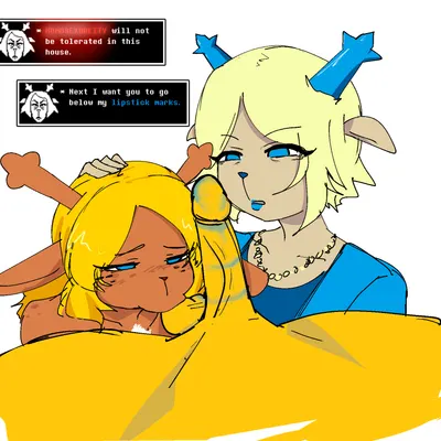 carol holiday, kris dreemurr, noelle holiday (deltarune, undertale (series)) created by 4chan anon