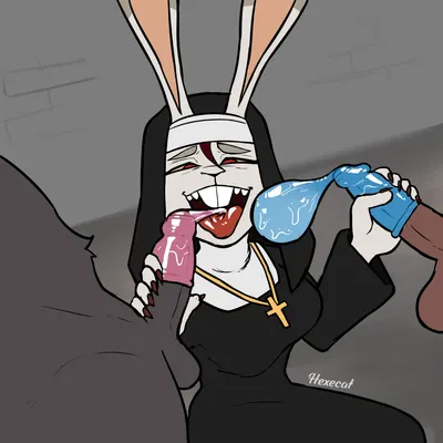 celeste the nun rabbit (character), fan character, nun rabbit (character) created by hexecat