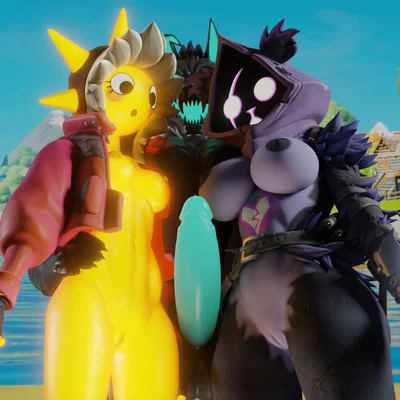 cerberus (fortnite), raven team leader, sunspot (fortnite) (epic games, fortnite) created by mrd3mo