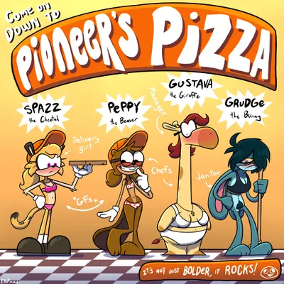 chazz mccheetah, grudge labunny, gustava collolungo (pioneer's pizza) created by theenfman