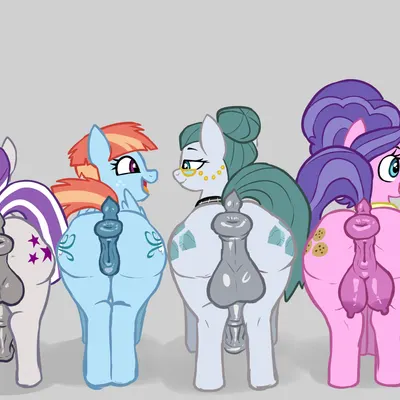cloudy quartz (mlp), cookie crumbles (mlp), mrs. shy (mlp) (friendship is magic, hasbro) created by hexecat
