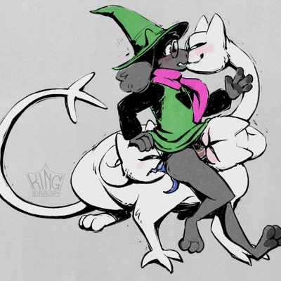 clover (deltarune), ralsei (deltarune, european mythology) created by kingdragyn