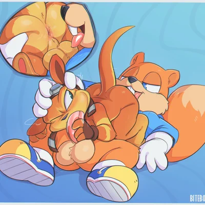 conker, daxter (conker's bad fur day, jak and daxter) created by bitebox64