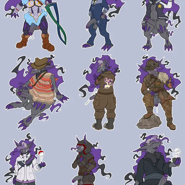 dandy (space dandy), fierce deity link, nate (cobrakai) (bethesda game studios, cd projekt red) created by kure uwu (artist)