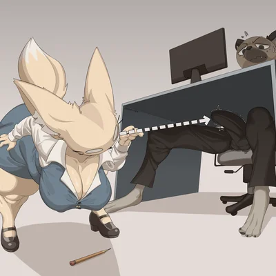 fenneko, haida (aggretsuko) (aggretsuko, sanrio) created by kryadrawgin